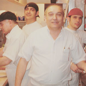 Tommy and the crew in the kitchen