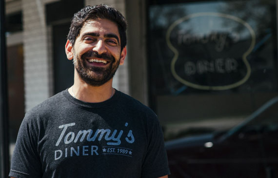 Michael Pappas outside Tommy's Diner